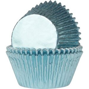 House Of Marie House of Marie Mini Baking Cups Foil Baby Blue pk/36