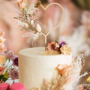 PartyDeco Wooden Cake Topper Heart 23 cm