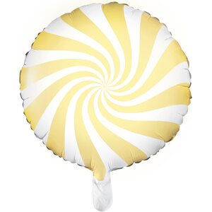 Tavallinen foliopallo karamelli, 35 cm, vaalea keltainen