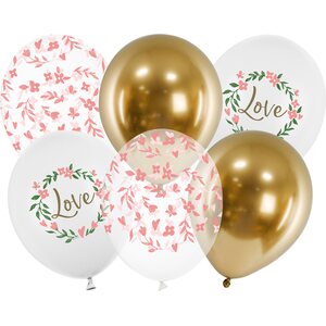 Balloons 30  cm, Love, mix: 1pkt/6pc.
