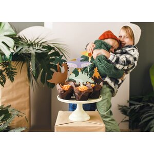 Cake toppers Dinosaurs, 8-12 cm, mix 1pkt/6pc.