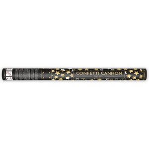 Confetti cannon with stars, gold, 60 cm