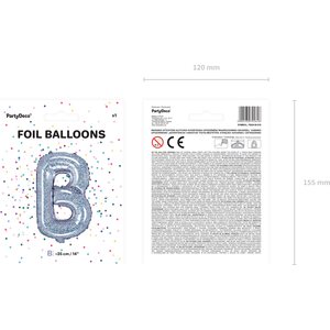 Foil Balloon Letter ''B'', 35 cm, holographic