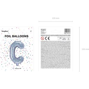 Foil Balloon Letter ''C'', 35 cm, holographic