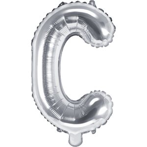 Foil Balloon Letter ''C'', 35 cm, silver