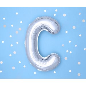 Foil Balloon Letter ''C'', 35 cm, silver