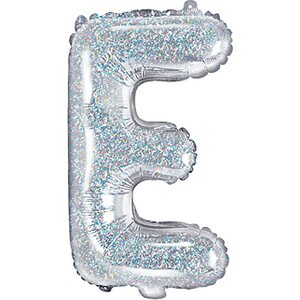 Foil Balloon Letter ''E'', 35 cm, holographic