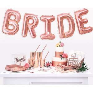Foil Balloon Letter ''E'', 35 cm, rose gold