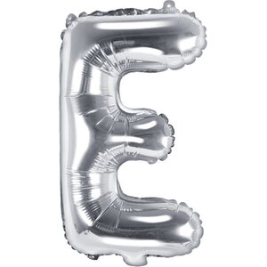 Foil Balloon Letter ''E'', 35 cm, silver