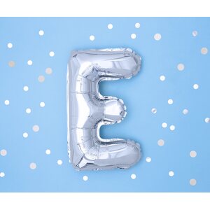 Foil Balloon Letter ''E'', 35 cm, silver
