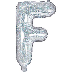 Foil Balloon Letter ''F'', 35 cm, holographic