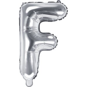Foil Balloon Letter ''F'', 35 cm, silver