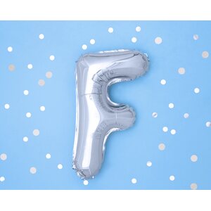 Foil Balloon Letter ''F'', 35 cm, silver