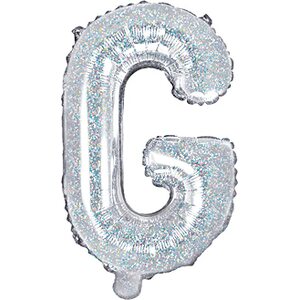 Foil Balloon Letter ''G'', 35 cm, holographic