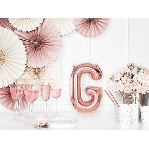 Foil Balloon Letter ''G'', 35 cm, rose gold