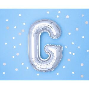 Foil Balloon Letter ''G'', 35 cm, silver