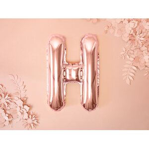 Foil Balloon Letter ''H'', 35 cm, rose gold