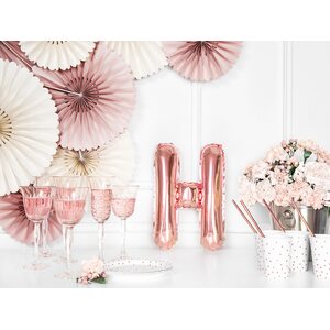 Foil Balloon Letter ''H'', 35 cm, rose gold
