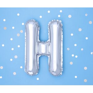 Foil Balloon Letter ''H'', 35 cm, silver