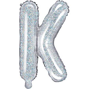 Foil Balloon Letter ''K'', 35 cm, holographic