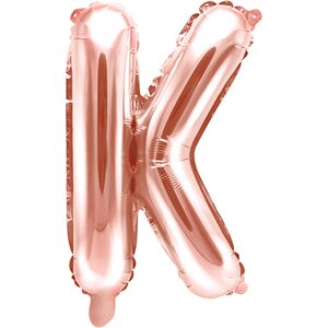 Foil Balloon Letter ''K'', 35 cm, rose gold