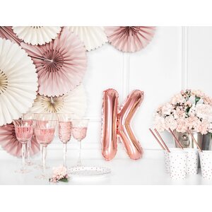Foil Balloon Letter ''K'', 35 cm, rose gold
