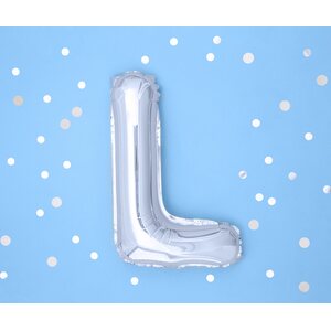 Foil Balloon Letter ''L'', 35 cm, silver