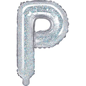 Foil Balloon Letter ''P'', 35 cm, holographic