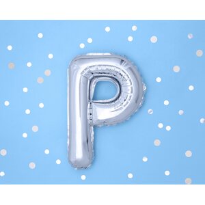 Foil Balloon Letter ''P'', 35 cm, silver, 1piece