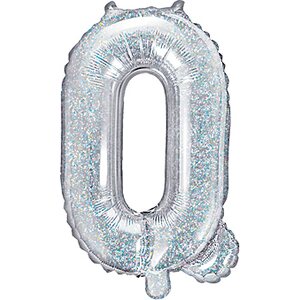 Foil Balloon Letter ''Q'', 35 cm, holographic