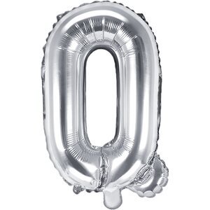 Foil Balloon Letter ''Q'', 35 cm, silver