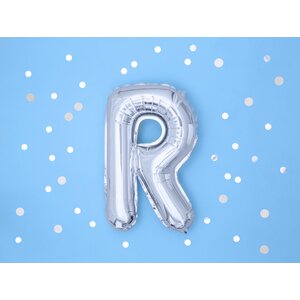Foil Balloon Letter ''R'', 35 cm, silver