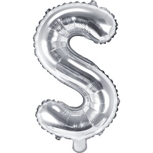 Foil Balloon Letter ''S'', 35 cm, silver