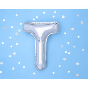 Foil Balloon Letter ''T'', 35 cm, silver