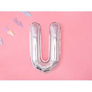 Foil Balloon Letter ''U'', 35 cm, holographic