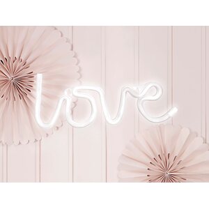 Neon LED-valo LOVE valkoinen 34,5 x 13 cm paristokäyttöinen