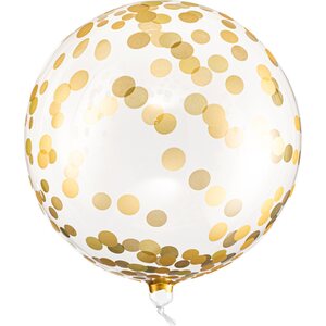 Orbz Balloon with dots, 40 cm, gold