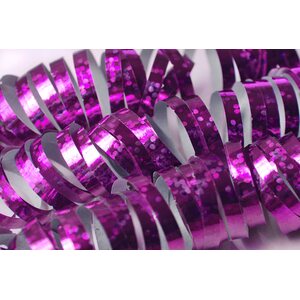 Holographic streamer, pink, 3.8m:  1pkt/18pc.