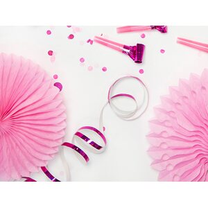 Holographic streamer, pink, 3.8m:  1pkt/18pc.