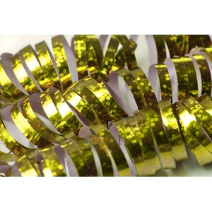 Holographic streamer, gold, 3.8m:  1pkt/18pc.