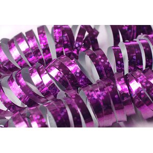Holographic streamer, pink, 3.8m:  1pkt/18pc.