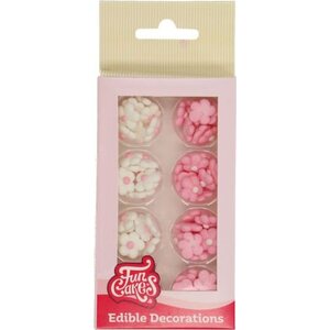 FunCakes Sugar Decorations Little Flower Mix White/Pink Set