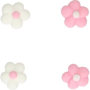 FunCakes Sugar Decorations Little Flower Mix White/Pink Set