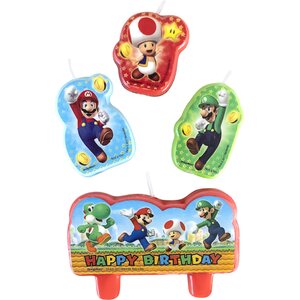 4 Character Candles Super Mario Wax / Plastic Height 4.5 / 6 cm