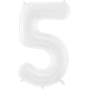 Foil ballon Number ''5'', 86 cm, white