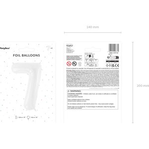 Foil ballon Number ''7'', 86 cm, white