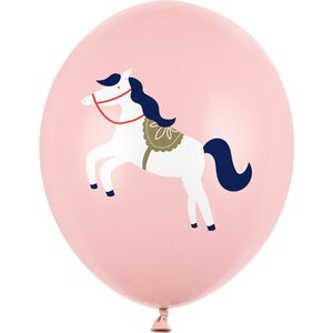 Balloons 30 cm, Little horse, Pastel Pale Pink 1pkt/6pc.