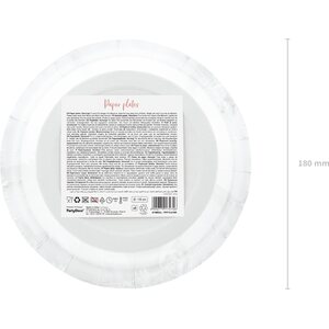 Plates Happy Birthday!, rose gold, 18cm 1pkt/6pc.