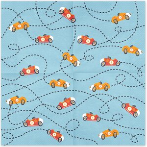 Napkins Cars, 33x33, mix 1pkt/12pc.