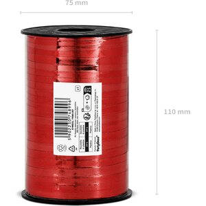 Plastic ribbon, red, 5mm/225m